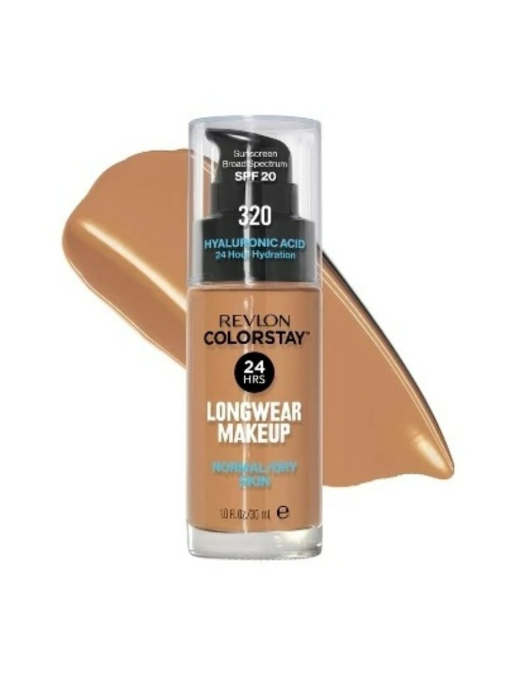 Revlon ColorStay Longwear Makeup SPF 20 24HR Hydration Hyaluronic Acid 320 True